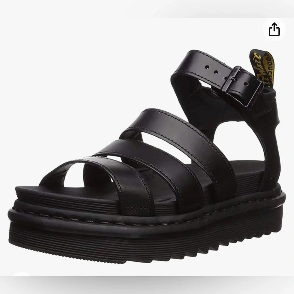! Dr. Martens Blaire Women's Brando Leather Sandals Black Size 7